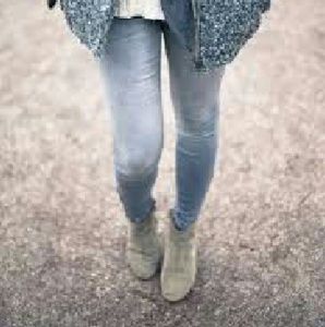 Grey Ankle Denim Leggings