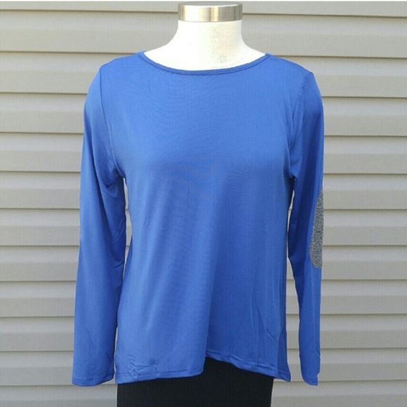 Bling top with "glitter" elbow patches. - Picture 2 of 4