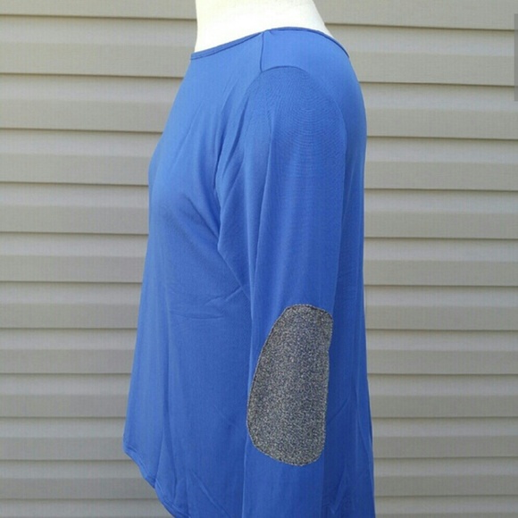 Bling top with "glitter" elbow patches. - Picture 3 of 4