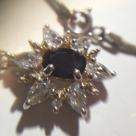 Onyx pendant 925 snowflake silver 16" snake chain