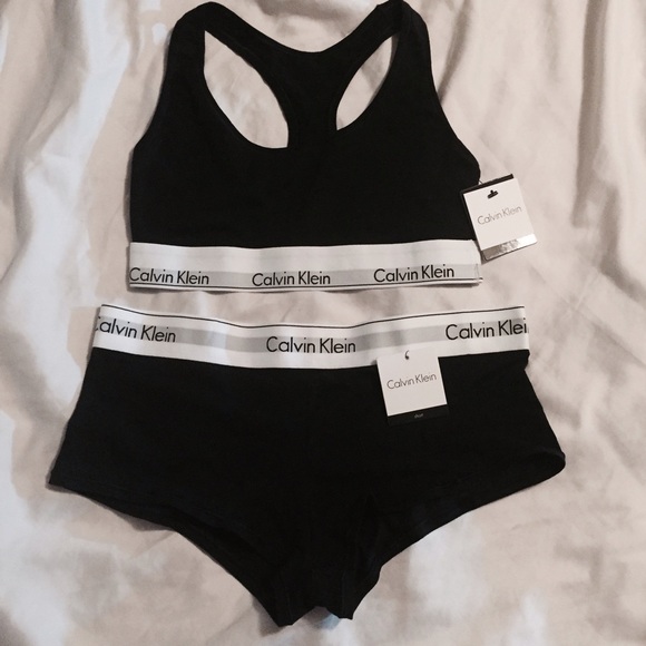 Black Calvin Klein Bralette and Underwear Set