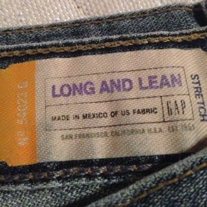 long and lean GAP jeans