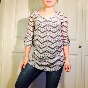 Casual Tribal Print Blouse