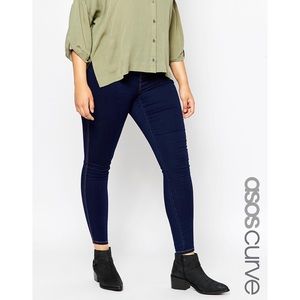 ASOS Curve Rivington Jegging in Solid Blue