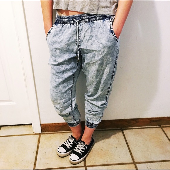 Acid wash joggers