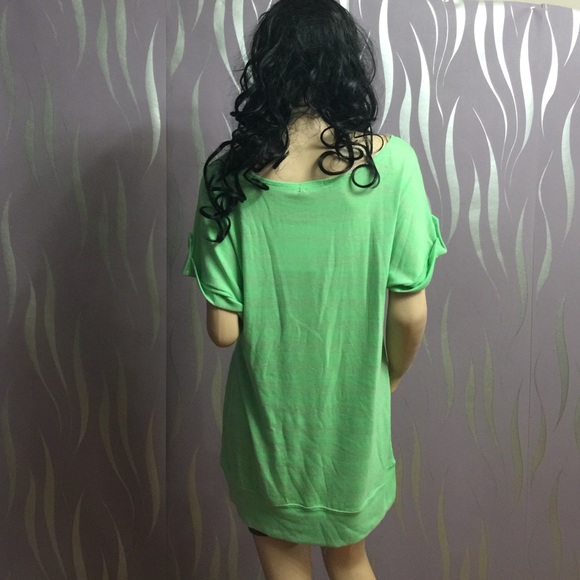 ❗️ SALE ❗️ NEON GREEN SUMMER TOP W POCKETS - Picture 4 of 4