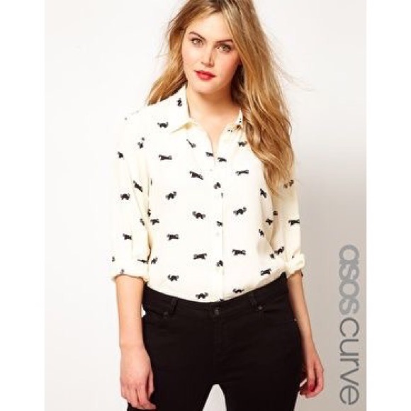 ASOS CURVE Shirt in Raccoon Print