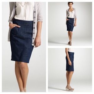 JCrew tailored denim pencil skirt sz 0