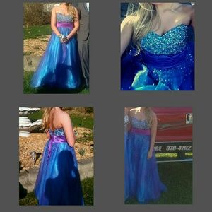 Size 4 Corset Blue/Purple Prom Dress