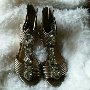 Bejeweled Gold Sandals