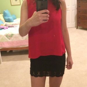 Black lace colored pencil skirt size small!!