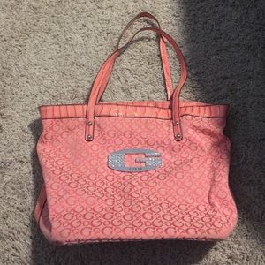 Cute coral Geuss Tote