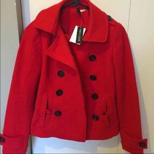 New Beautiful red pea coat from H&M