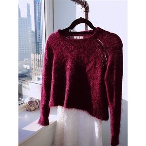 Cropped Burgundy Sweater, Banana Republic, XS