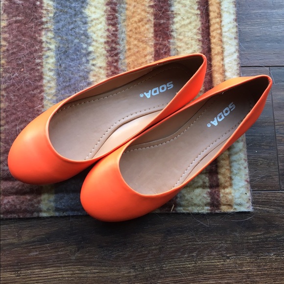 Orange Neon Flats