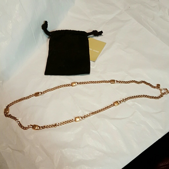 Michael Kors Rose Gold Logo Necklace