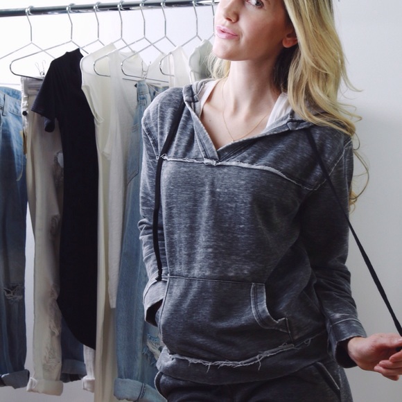 Boutique Tops - Raw Edge Hoodie *LAST!