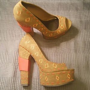 Michael Antonio peep toe platforms