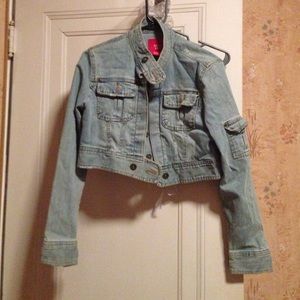 Cropped jean jacket.