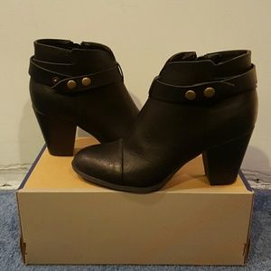 Womens black ankle booties