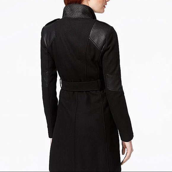 Asymmetrical Faux-Leather Zip Coat - Picture 2 of 4