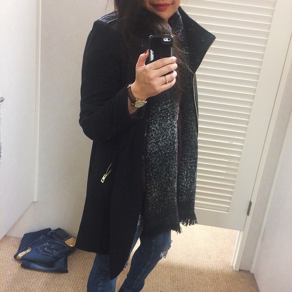 Asymmetrical Faux-Leather Zip Coat - Picture 3 of 4