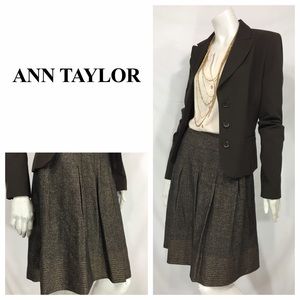 Ann Taylor Brown Tweed Herringbone Skirt - Sz 8