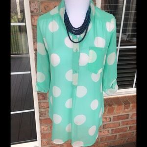 Teal Polka Dotted Tunic