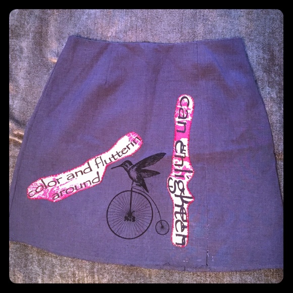One of a Kind Screen printed Skirt