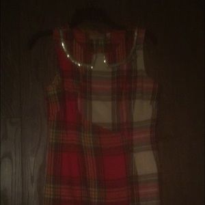 Red and white plaid Vera Wang dress