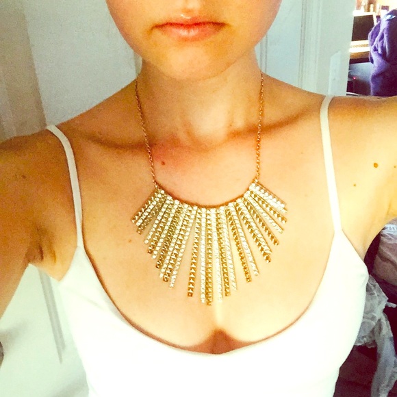 Silver and Gold Matchstick Statement Necklace