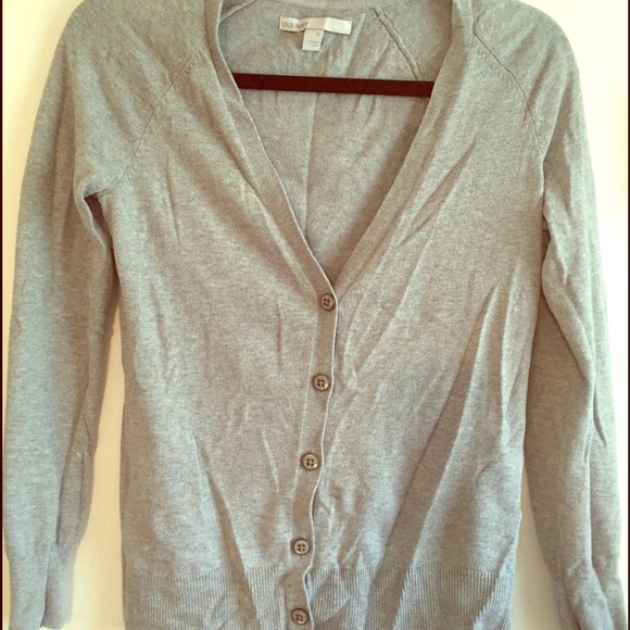 Gray Vneck Cardigan