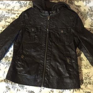 Chocolate Brown Faux Leather Jacket