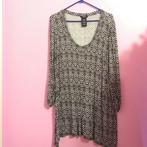 Black/Silver Chevron Blouse