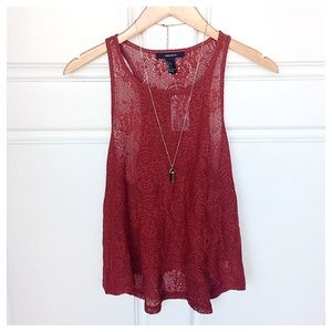Lace Top- Burnt Orange