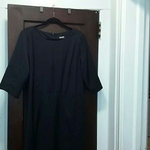 Black pinstripe dress.