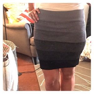 BCBG black and grey mini skirt