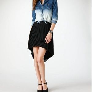 Accordion Black High-Low Skirt