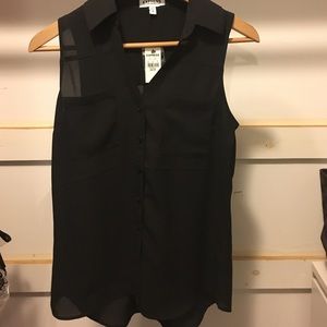 Express Sleeveless Button-up