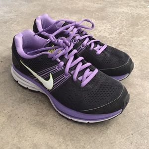 Black and Purple Nike Running Shoes
