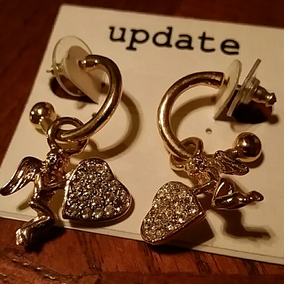 Golden angel earrings