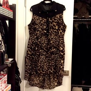 Leopard Print hi-low cocktail dress