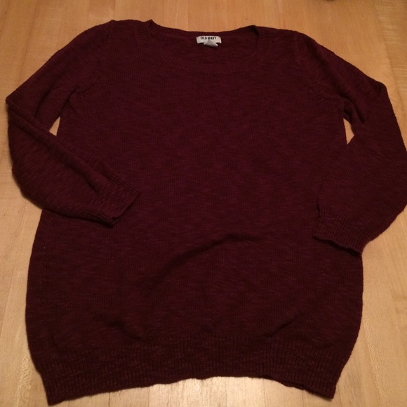 Old Navy Maroon Quarter Sleeve Sweater