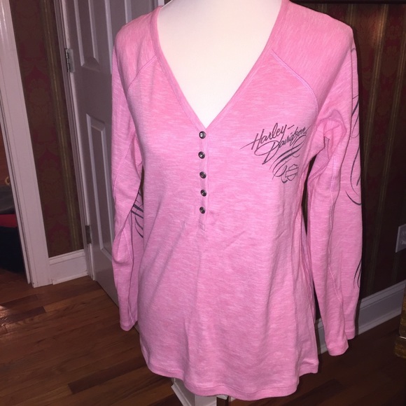 Harley Davidson long sleeve pink large shirt