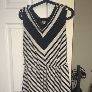 Merona black and white stripped dress