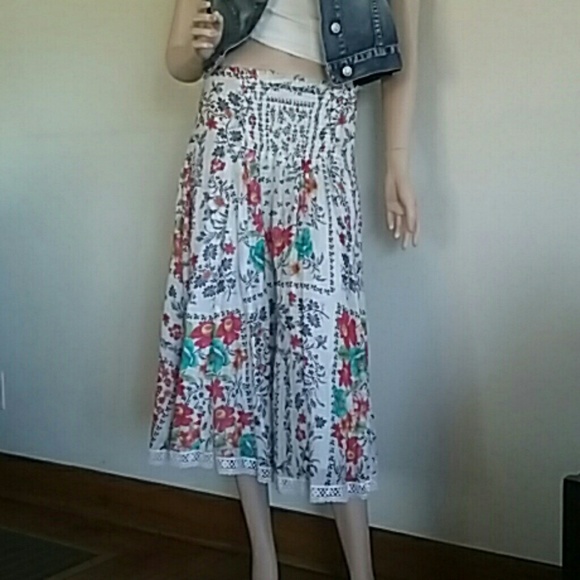 ABS floral midi skirt