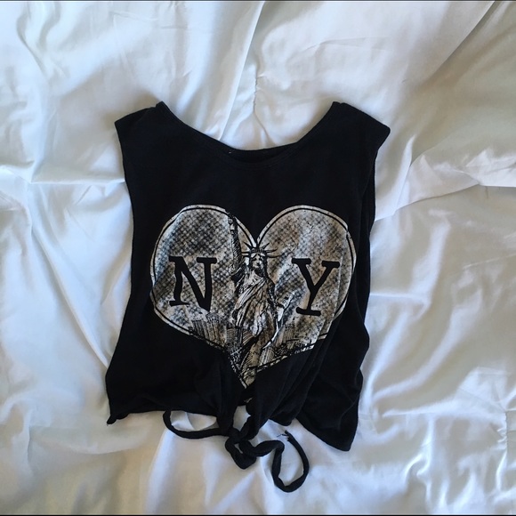 NY Tie Cropped Muscle Tank