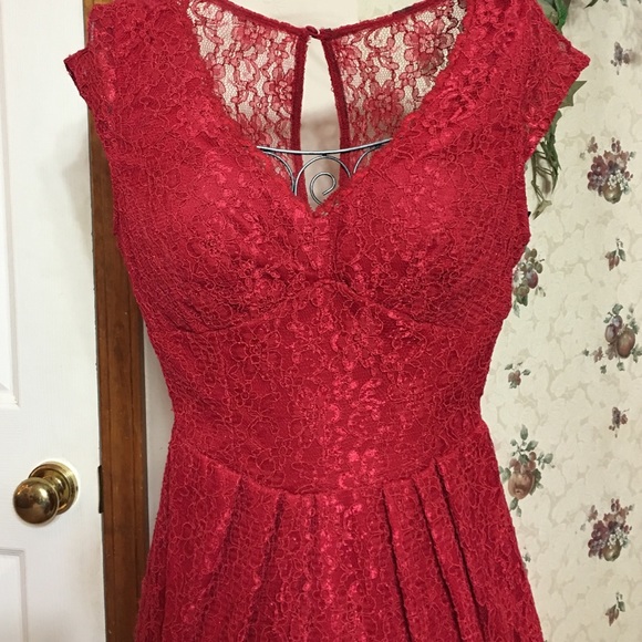 Red Lace Dress - Picture 2 of 4