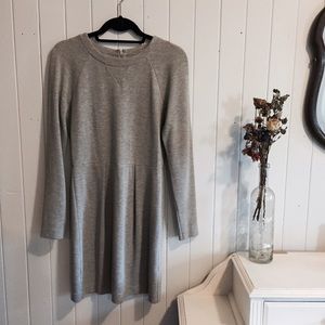 Madewell gray long sleeve viscose dress