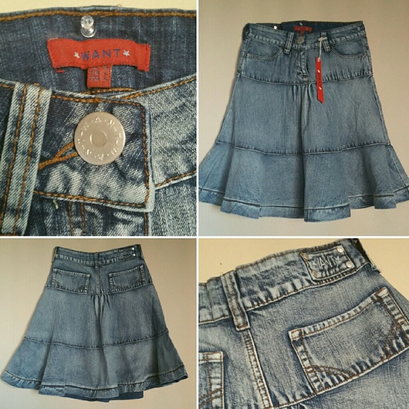 Short Denim Flare Skirt NEW UNWORN